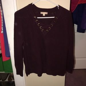 Lace up sweater